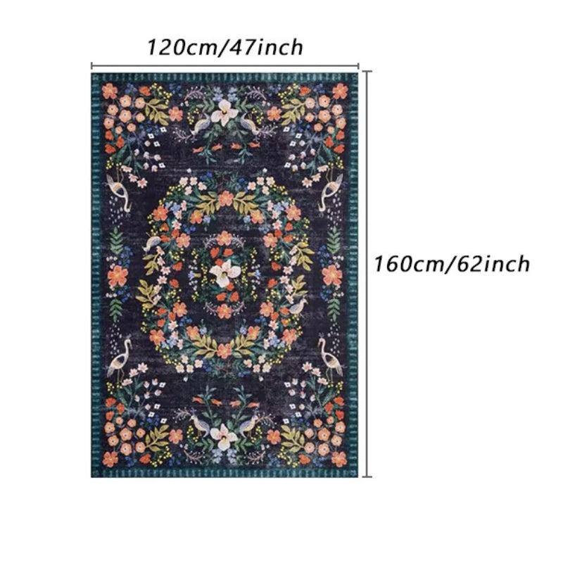 Soft Kitchen Floor Mat Floral Loop Velvet Non-slip Waterproof