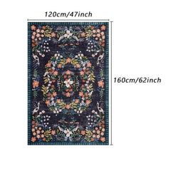 Soft Kitchen Floor Mat Floral Loop Velvet Non-slip Waterproof