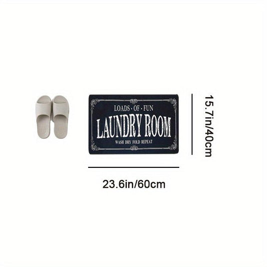 Farmhouse Laundry Room Rug Runner with Non Slip Rubber Backing