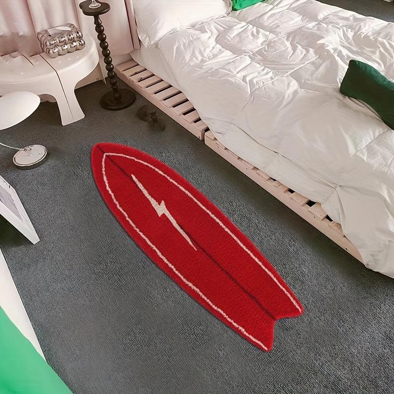 Vintage Surfing Skateboard Plush Rug for Bedroom