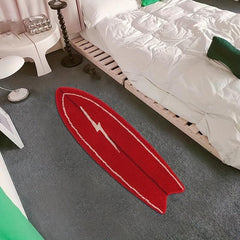 Vintage Surfing Skateboard Plush Rug for Bedroom
