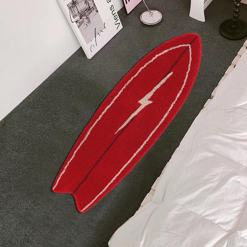 Vintage Surfing Skateboard Plush Rug for Bedroom