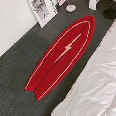 Vintage Surfing Skateboard Plush Rug for Bedroom
