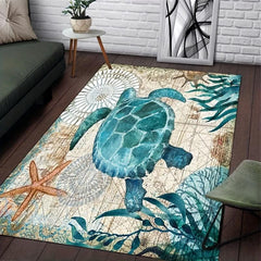 Soft Turtle Pattern Area Rugs Anti Fatigue Sofa Floor Mat