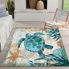 Soft Turtle Pattern Area Rugs Anti Fatigue Sofa Floor Mat
