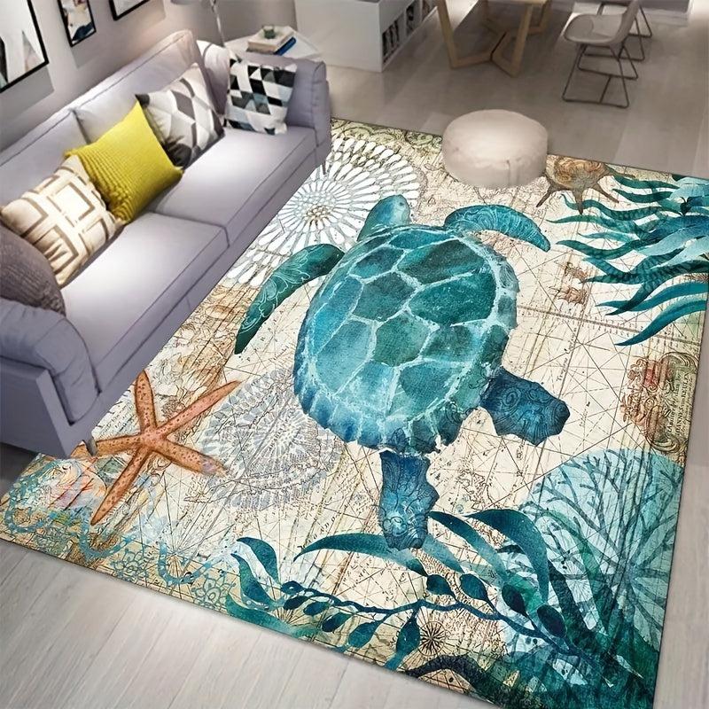Soft Turtle Pattern Area Rugs Anti Fatigue Sofa Floor Mat