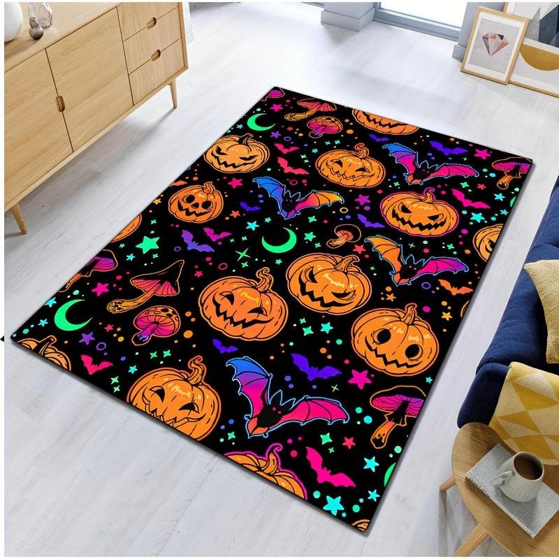 Halloween Pumpkin Carpet Colorful Area Rug Decorate Home