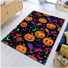 Halloween Pumpkin Carpet Colorful Area Rug Decorate Home