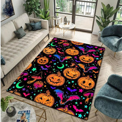 Halloween Pumpkin Carpet Colorful Area Rug Decorate Home