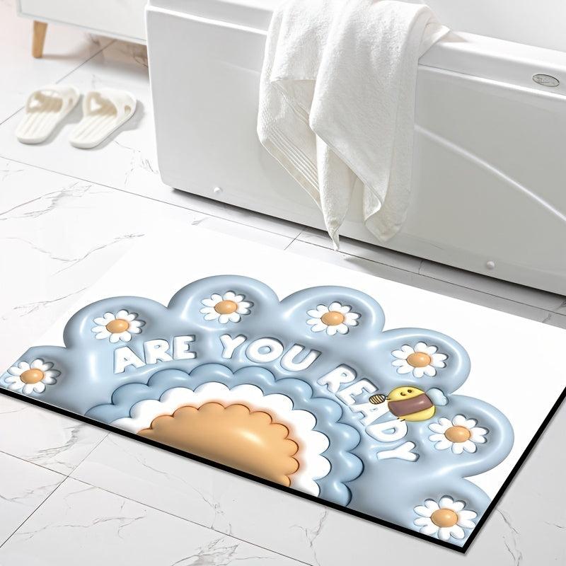 Soft Non Slip Bath Rug Quick Dry Absorbent Diatom Mud Carpet for Bathroom