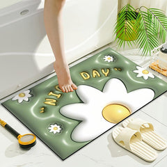 Soft Non Slip Bath Rug Quick Dry Absorbent Diatom Mud Carpet for Bathroom