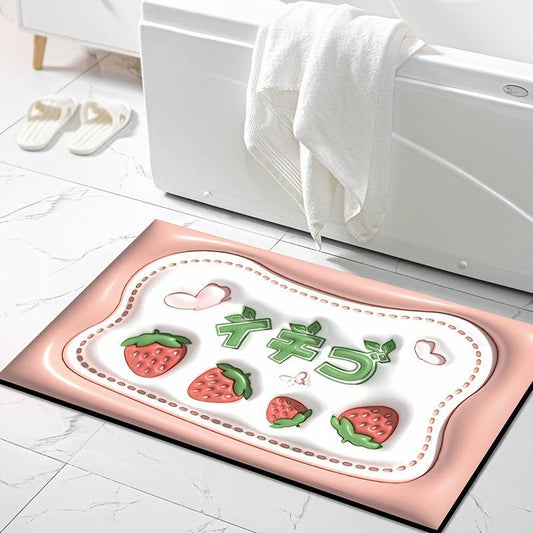 Soft Non Slip Bath Rug Quick Dry Absorbent Diatom Mud Carpet for Bathroom