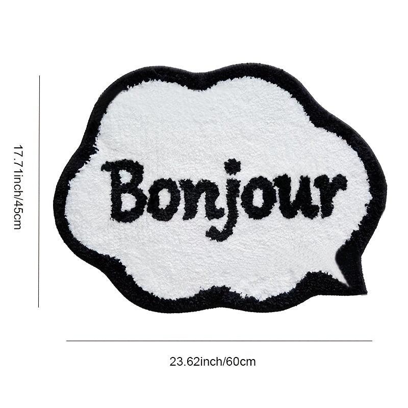 French Bonjour Cloud Shaped Bath Floor Mat Non Slip Indoor Carpet