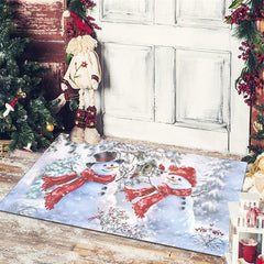 Christmas Floor Mat Santa Claus Snowman Non-slip Absorbent Carpet