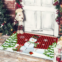 Christmas Floor Mat Santa Claus Snowman Non-slip Absorbent Carpet