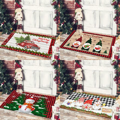 Christmas Floor Mat Santa Claus Snowman Non-slip Absorbent Carpet