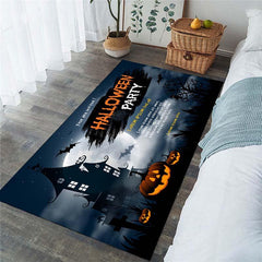 Halloween Area Rug for Living Room or Bedroom, Machine Washable Non-Slip Rug