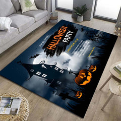 Halloween Area Rug for Living Room or Bedroom, Machine Washable Non-Slip Rug