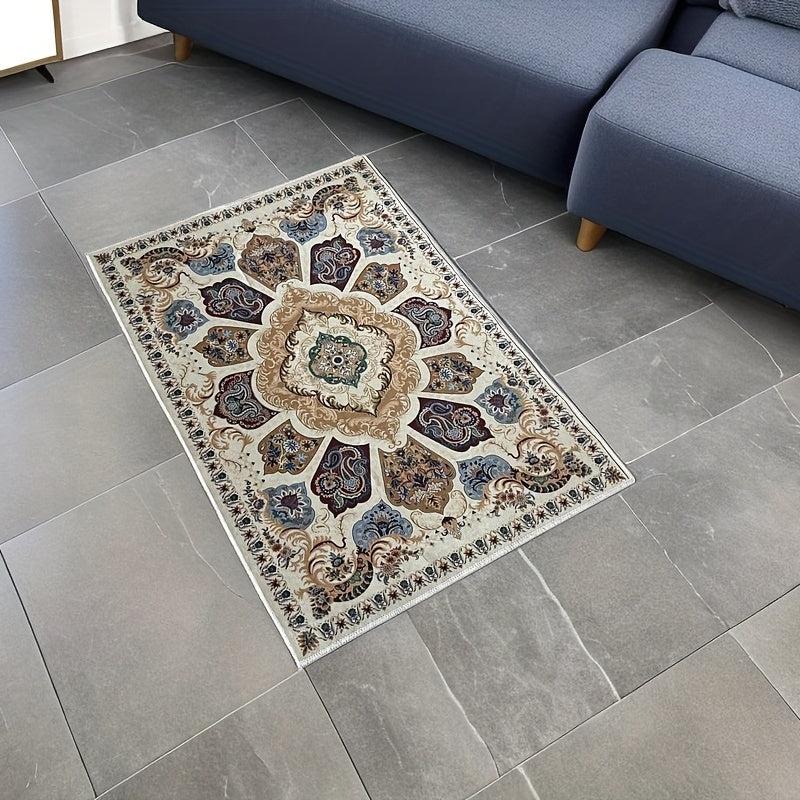 Vintage Boho Area Rug Non-slip Washable Door Mat Bohemian Style for Living Room