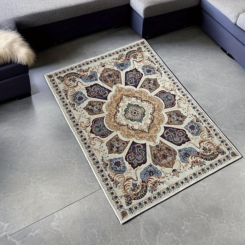 Vintage Boho Area Rug Non-slip Washable Door Mat Bohemian Style for Living Room