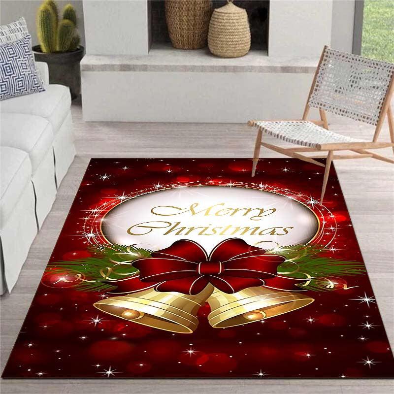 Merry Christmas Bell Rug Doormat Floor Mat Carpet Home Anti Slip Christmas Decor