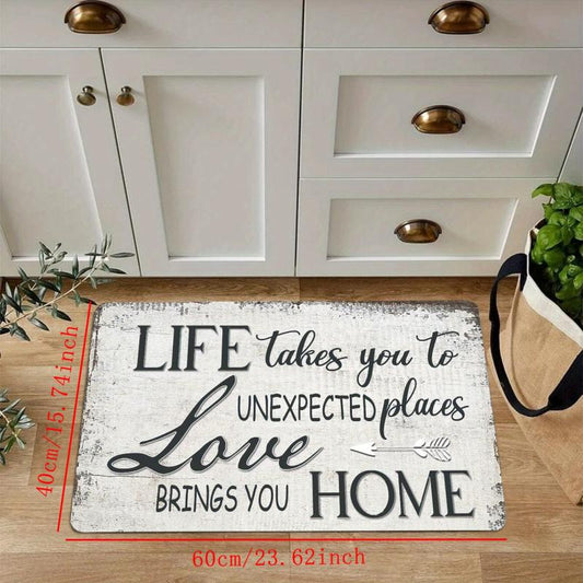 Vintage Print Kitchen Rug Anti Slip Absorbent Soft Quick Dry