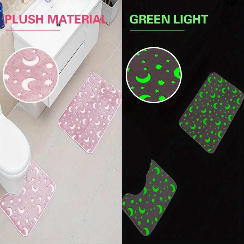 Night Light Floor Mat Sponge Bathroom Set Non-slip Durable Absorbent Toilet Mat