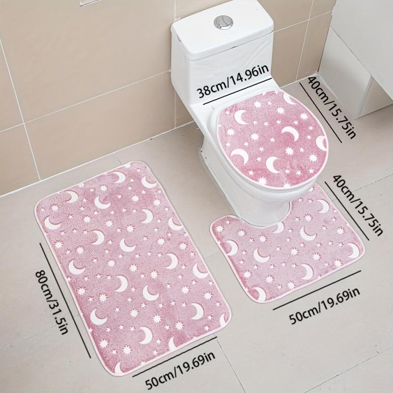 Night Light Floor Mat Sponge Bathroom Set Non-slip Durable Absorbent Toilet Mat
