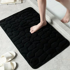 Memory Foam Bath Rug with Cobblestone Embossment