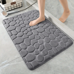 Memory Foam Bath Rug with Cobblestone Embossment