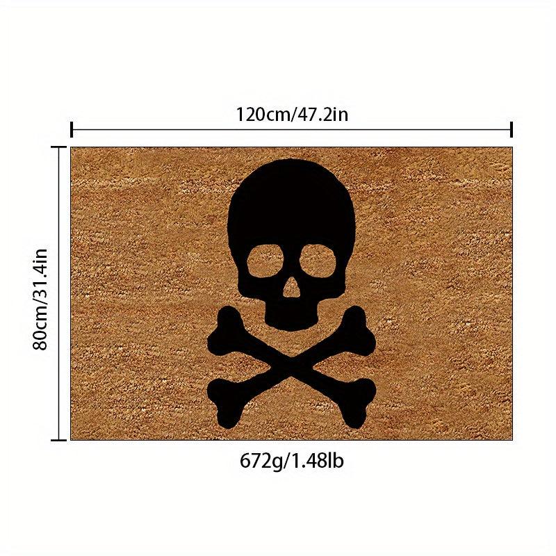 English Skull Door Mat Non Slip Rug for Home Kitchen