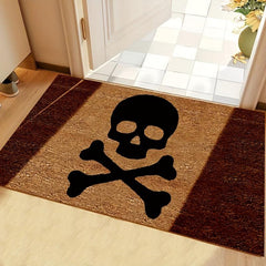 English Skull Door Mat Non Slip Rug for Home Kitchen