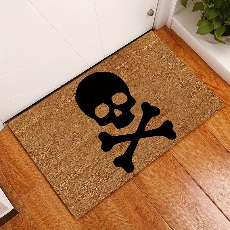 English Skull Door Mat Non Slip Rug for Home Kitchen