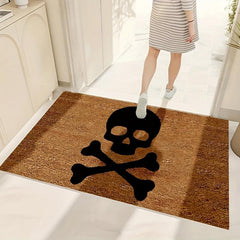 English Skull Door Mat Non Slip Rug for Home Kitchen