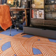 Japanese Non Shedding Floral Floor Mat Eco Friendly Carpet