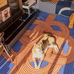 Japanese Non Shedding Floral Floor Mat Eco Friendly Carpet