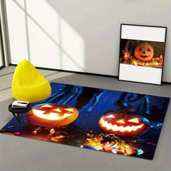 Halloween Area Rug Modern Crystal Velvet Rug Non-slip Soft Polyester Fiber Mat