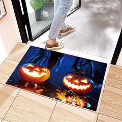 Halloween Area Rug Modern Crystal Velvet Rug Non-slip Soft Polyester Fiber Mat