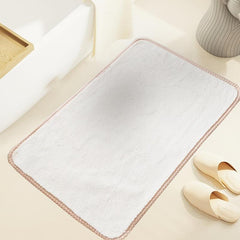 Pure Cashmere Bath Mat with Anti-Slip Backing Solid Floor Mat