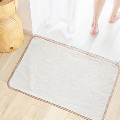 Pure Cashmere Bath Mat with Anti-Slip Backing Solid Floor Mat