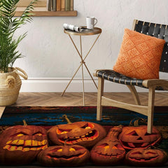 Halloween Pumpkin Area Rug Non-slip Soft Mat