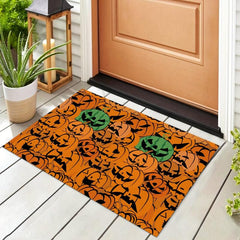 Halloween Pumpkin Area Rugs Soft Polyester Fiber Mat