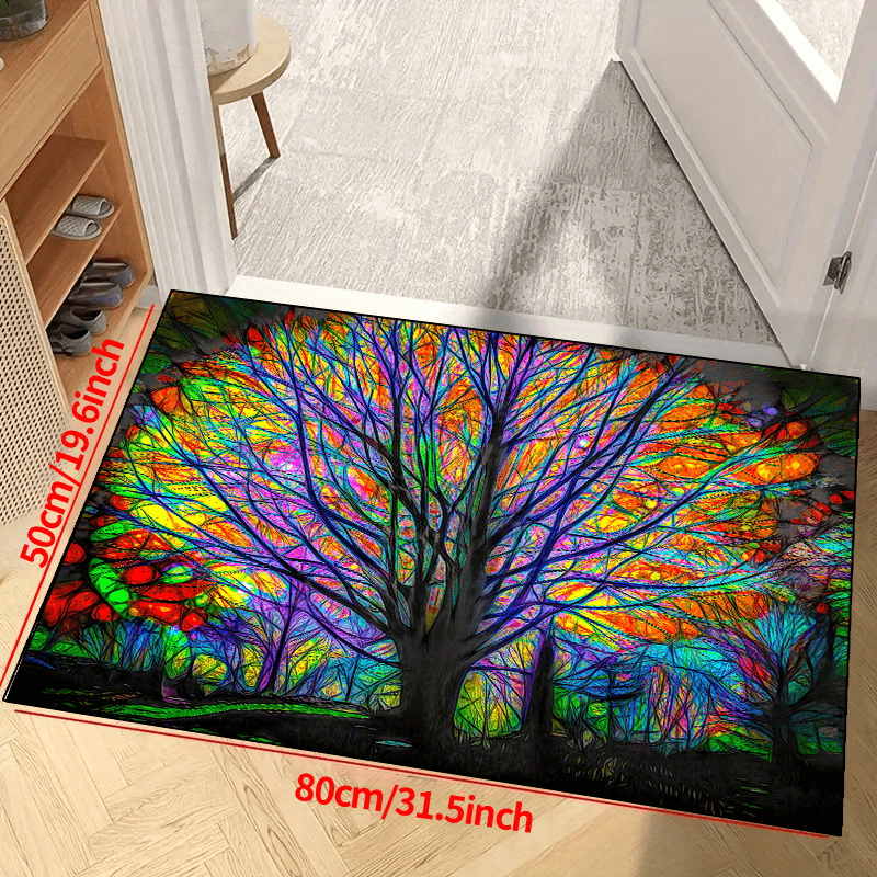 Colorful Trees Non slip Resistant Rug Anti Fatigue Floor Mat