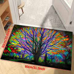 Colorful Trees Non slip Resistant Rug Anti Fatigue Floor Mat