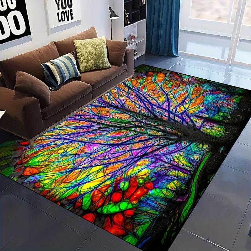 Colorful Trees Non slip Resistant Rug Anti Fatigue Floor Mat