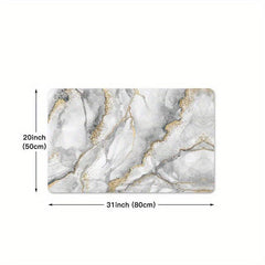 Grey Marble Kitchen Floor Mat Soft Carpet Absorbent Bath Mat