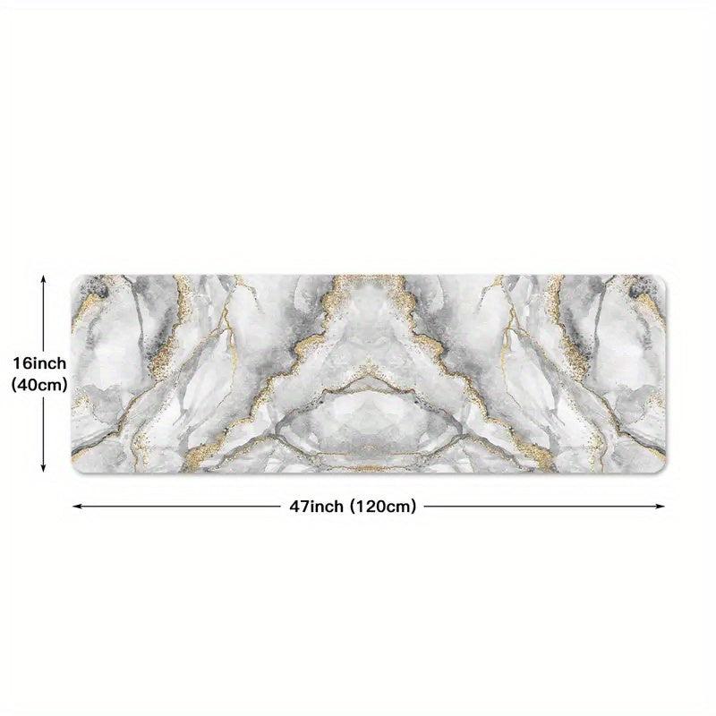 Grey Marble Kitchen Floor Mat Soft Carpet Absorbent Bath Mat