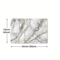 Grey Marble Kitchen Floor Mat Soft Carpet Absorbent Bath Mat
