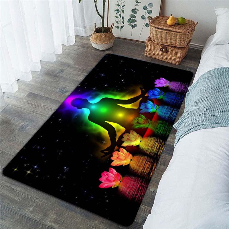 Chakra Meditation Yoga Kitchen Rug 3D Printing Decorate Mat