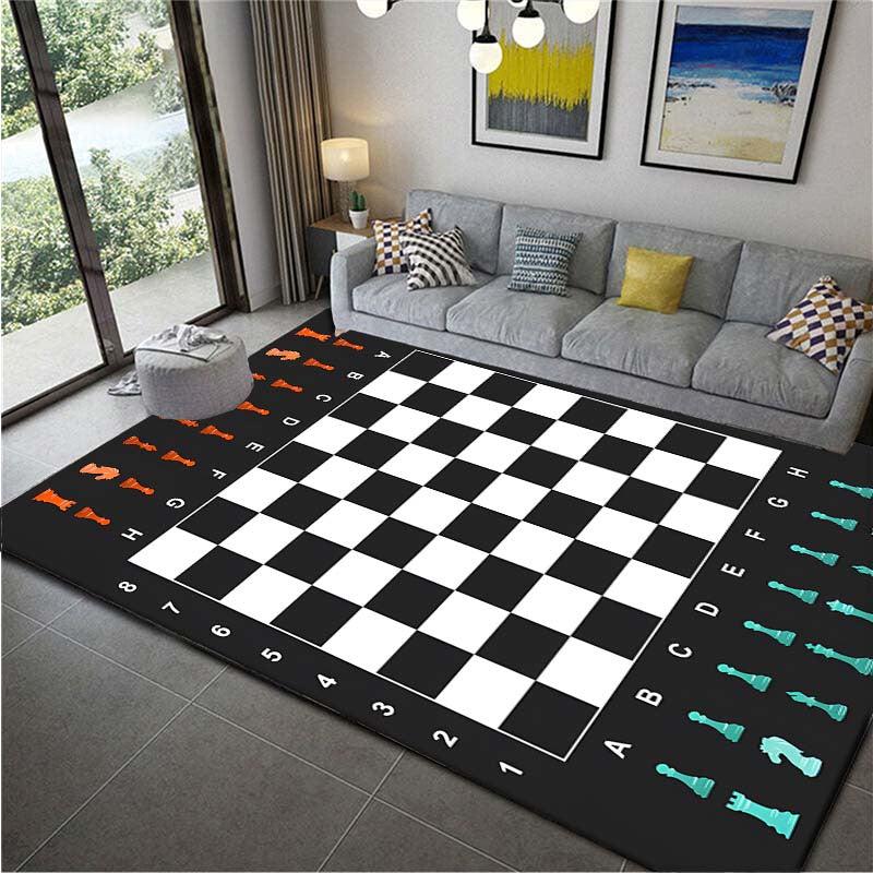 Checkered Rug Moroccan Checkerboard Carpet Washable Area Rug